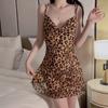 Sexy Lingerie Women's Leopard Print Butterfly Pattern Pajamas Women's Suspender Nightgown