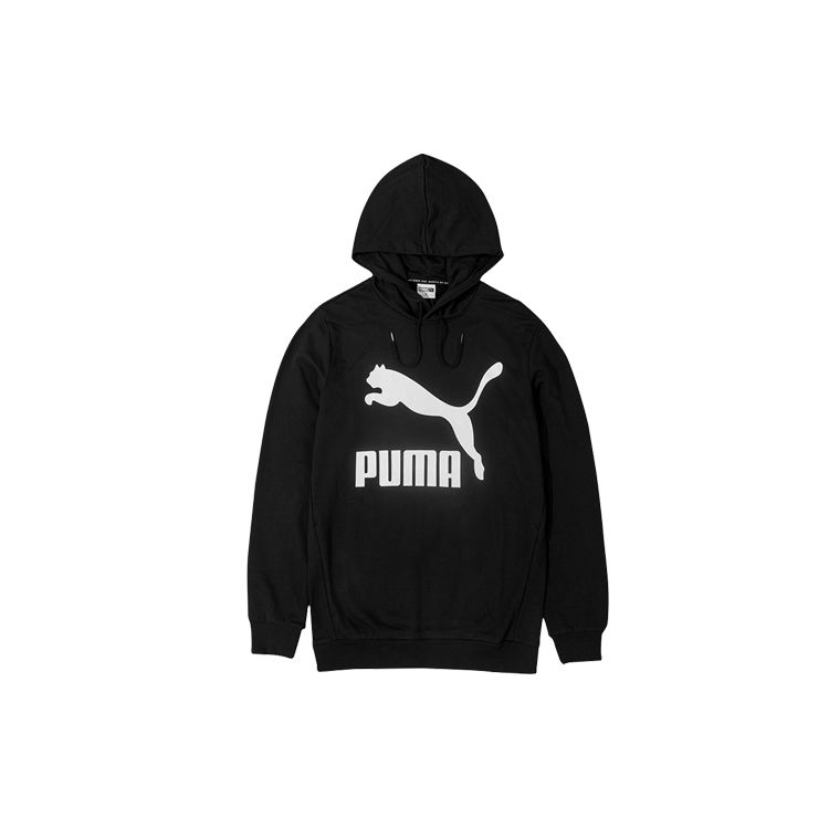 Puma Large Logo Drawstring Hoodie Unisex Hoodies Black 579071-01