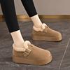 One-pedal Low-top Snow Boots Women's New Winter Thick-soled Fluffy Plush Thickened Warm Cotton Shoes