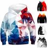 Hoodies 3D Print Irregular Prismatic Hooded Sweatshirt Boys Girls Fashion Pullover Oversized Hoodie Kids Streetwear Unisex Coat