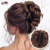 Synthetic Hair Bun Claw Clip In Chignon Hair Piece Curly Messy Bun Ponytail Hair Extensions Scrunchie Hairpieces for Women