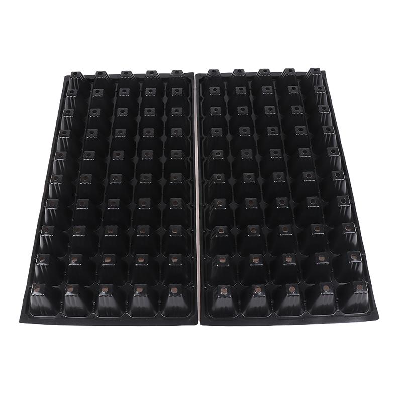 2Pcs 50 Cells Seedling Trays Plastic Gardening Germination Trays Black Seedling Container Garden Supplies For Vegetable Flower