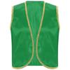 Mens Arabian Prince Costume Stain Vest Shiny Gold Trim Open Front Curved Waistcoat