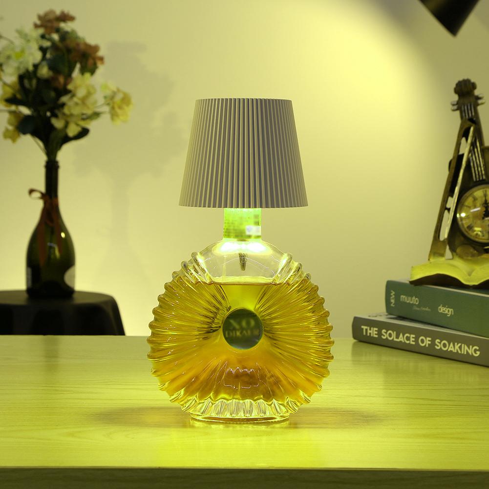 LED Wine Bottle Lamp Rechargeable Remote & Touch Control RGB 3 Colors Stepless Dimming Night Light Desktop Decorative Lamp