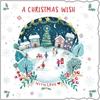 Out of the blue Village Fun Square Christmas Card (Pack of 12)