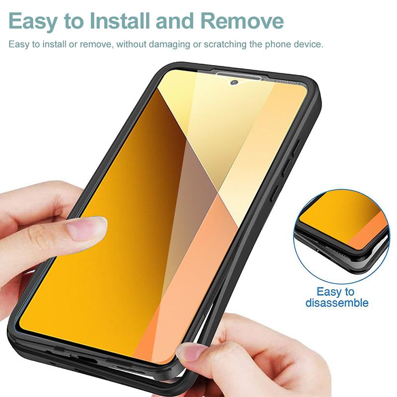 360° Full Body Cover Phone Case For Redmi Note 10 Pro 10S 10T Note 9 Pro Max 9S Clear Hybrid Hard Cover Silicone Soft Shell Slim