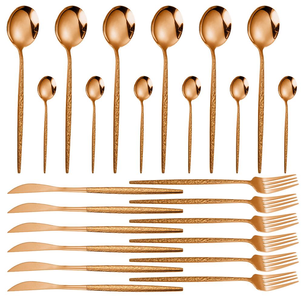 Набор столовых приборов из 24 предметов для 4 наборов столовых приборов из нержавеющей стали. Набор столовых приборов включает вилки, ножи.