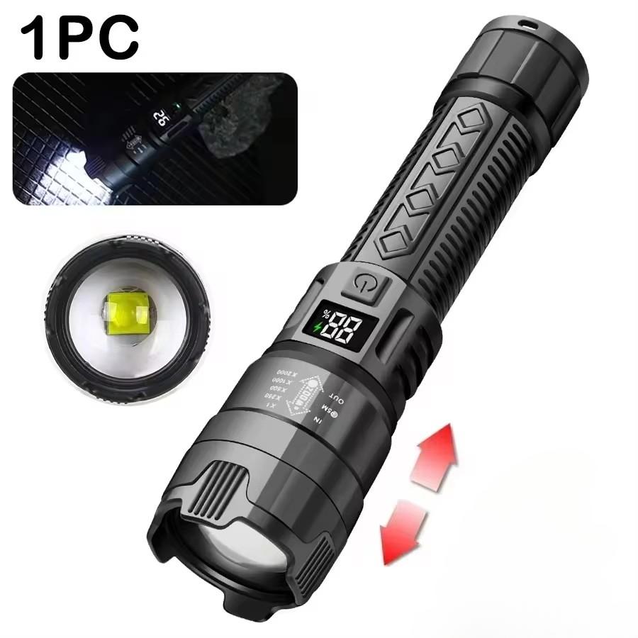 High Power Led Flashlight Portable USB Rechargeable Led Lamp with COB Side Light Pen Clip Zoom Torch Camping Emergency Lantern