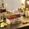 Clear Acrylic Makeup Layered Storage Box Dressing Table Cosmetic Lipstick Finishing Grid Box Desktop Drawer Storage Compartment