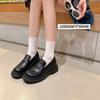 Spot Second Hair~ Inner Height Increase Small Leather Shoes Women's Platform Loafers Women's British Style 2025 New Spring and Autumn Leisure.