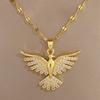 Stainless Steel Phoenix Eagles Pendant Necklace For Women Girl 2023 New Trend Choker Neck Chain Party Zircon Gifts