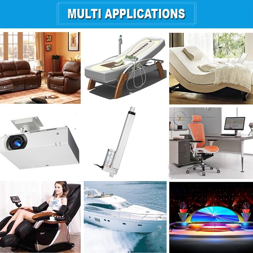 DC 12V 1500N Linear Actuator 500MM/400MM/300MM/200MM/100MM Stroke Linear Drive Electric Motor Linear Motor Controller