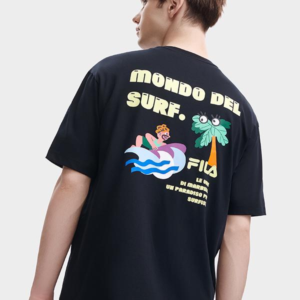 Fila Loose Fashion Short Sleeve T-Shirt Men Tops Black F11M329115FBK