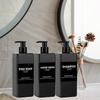 3pcs 500ml Empty Lotion Bottles with Labels Square Pump Bottle Dispenser Body Wash Containers Soap and Dish Soap Dispenser