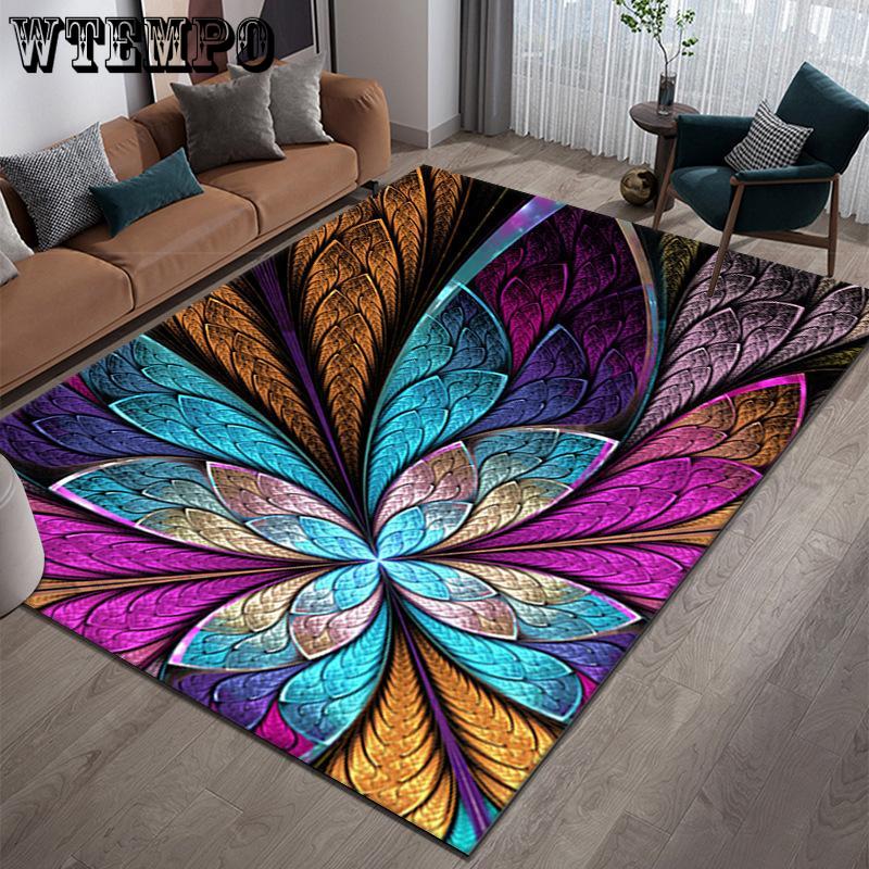 WTEMPO Printed Carpet Bedroom Carpet Living Room Sofa Coffee Table Carpet Bay Window Art Carpet