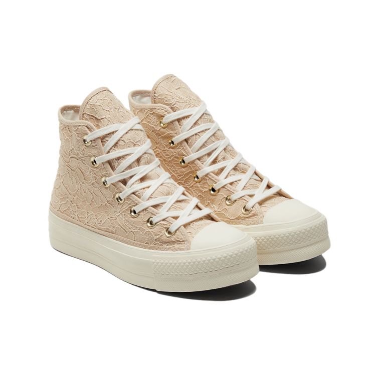 Converse Chuck Taylor All Star High Lace - Farro Women Sneakers Brown Egret Gold A01773C