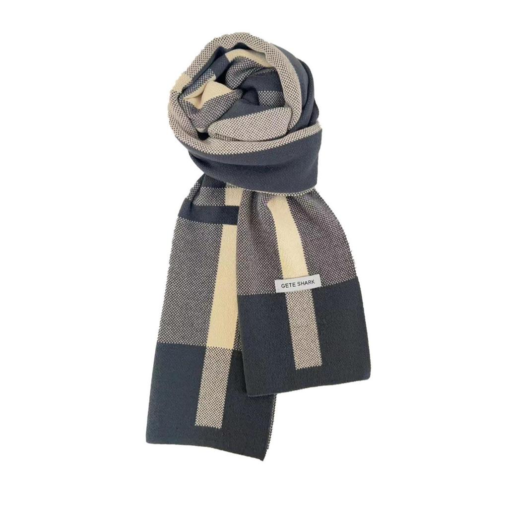 Men's Autumn/Winter Plaid Scarf: Warm Korean-Style Versatile Snood for Students and Youth