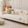 Cartoon Embroidered Sofa Cushion, Universal In All Seasons, Non-Slip Snow Neil Cover Cloth Towel, Simple Modern Sofa Cover, Seat Cushion