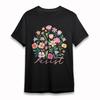 Women's Oversize Fashion Trend Classic T-Shirt Colorful Floral Blooms Design Tee