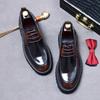 Italian Patent Leather Mens Dress Shoes Luxury Brand Handmade Fashion Platform Elegant Genuine Leather Wedding Oxfords Shoes Man