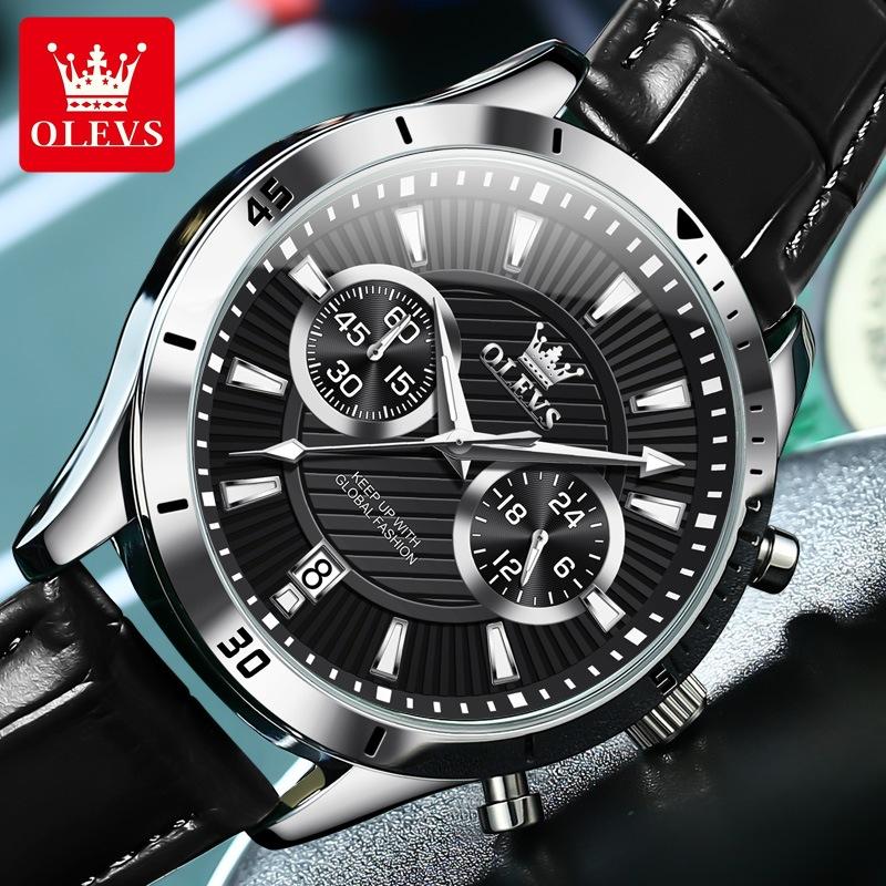 Fashionable and Stylish Men's Business Calendar Wristwatch with High Aesthetic Value Multi Functional Timing Quartz Watch