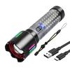 High Power LED Flashlight Fluorescent Torch Rechargeable Powerful Long Range Flashlight Built-in 3000mah Battery With COB Light