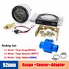 52mm Water Temperature Gauge 40-120 Celsius with Adaptor Joint Pipe Radiator 1/8NPT Sensor Car Racing Water Tank Level Indicator