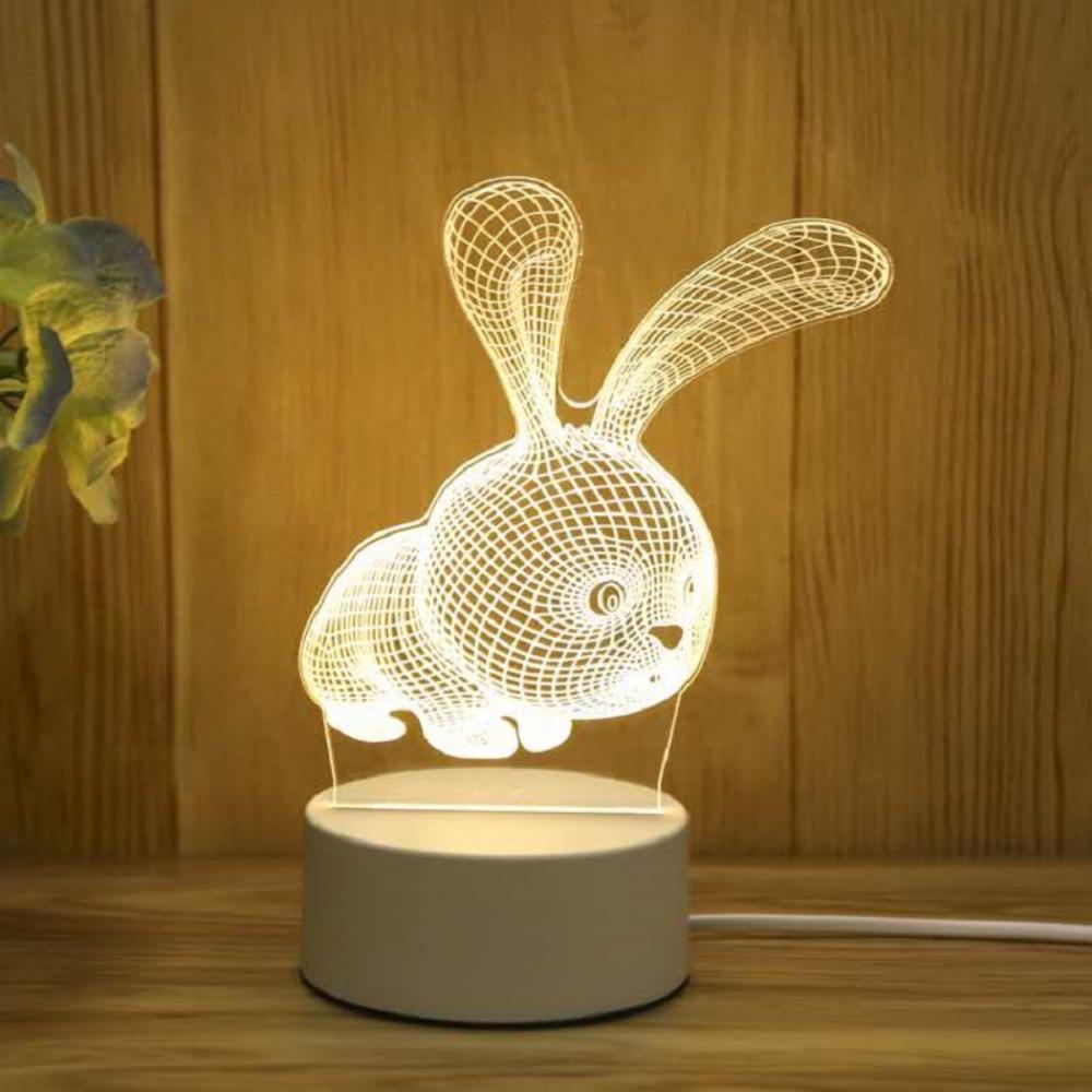 Creative Led Night Light Usb Plug Night Light Monochrome Bedside 3d Night Light