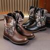 Men's Shoes Large Size Autumn and Winter New Leather Boots Fashion High Top Leather Shoes Trend Cowboy Boots Knight Boots