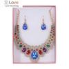 Necklace Earrings Jewelry Set Drop Rhinestone Hanging Pendant Ear Wearing For Birthday Party Christmas