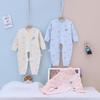 Baby Romper Pure Cotton Harem Suit - Unisex Long Sleeve Crawling Jumpsuit with Open Crotch Homewear