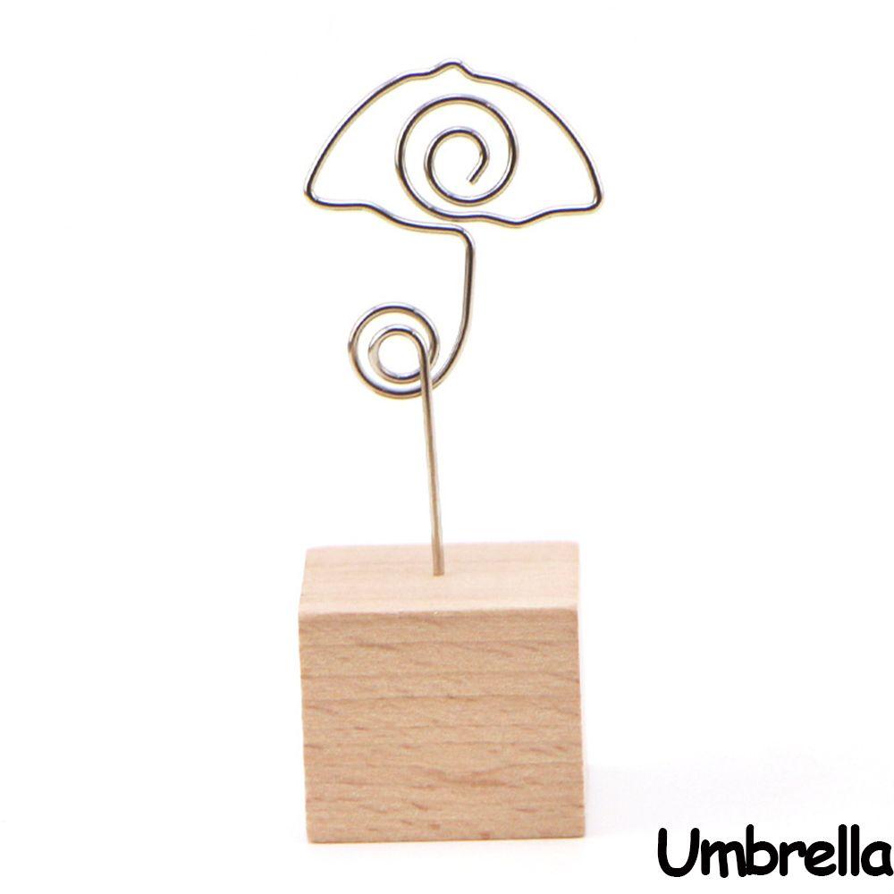 1 PC Creative Wedding Decor Desktop Ornaments Photo Clip Square Wooden Memo Holder Picture Frame