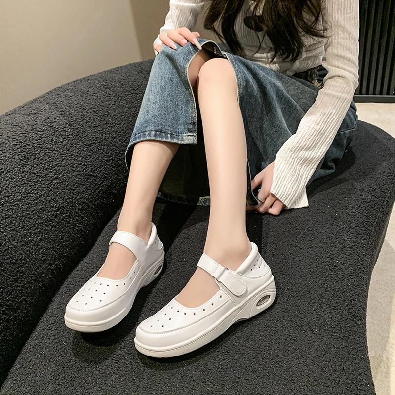 Round Toe Casual Flat Spring and Autumn Women's Shoes 2024  Solid Color Versatile Fashion Solid Color Shallow Mouth Flat Shoes