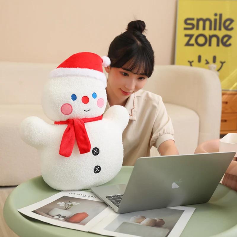 Kawaii Christmas Tree Plush Dolls Stuffed Soft Animals Cartoon Snowman Gingerbread Man Toys For Kids Baby Xmas Gift Party Decor