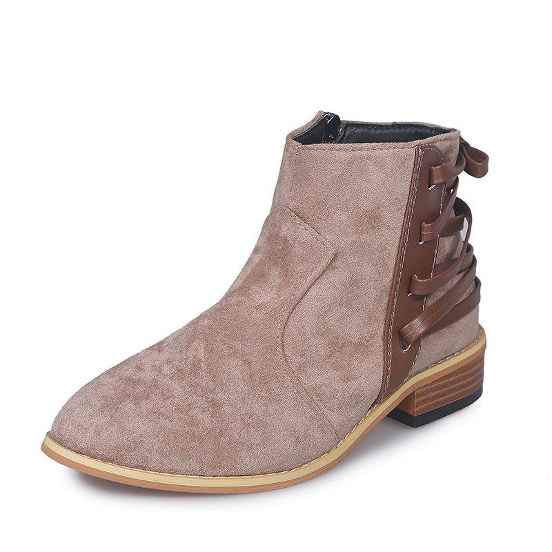 Suede Women Boots Spring Autumn Ankle Boots Ladies Leopard Wedges Boots Slip-on Pointed Toe Solid 25 Boot Woman Casual Shoes