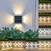 Solar LED Wall Lights Outdoor Waterproof Solar Powered Light UP and Down and Right and Left Illuminate Home Garden Yard Decoration Outside Sunlights