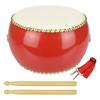 Japanese Taiko Drum, Small Drum, 2 Plectrums, with Neck Strap, Made of Cowhide Leather, Excellent Sound, Perfect for Festivals, Cheerleading, Events,