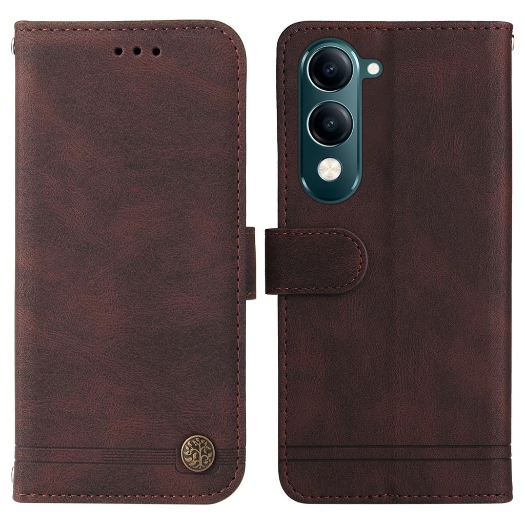 For Vivo Y29s 5G/Y04 4G Leather Wallet Cases Skin Touch Phone Cover Stand with Strap