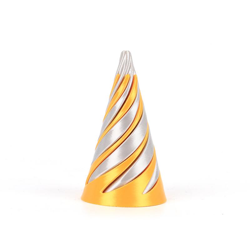 3D Printed Spiral Cone Toy Impossible Pyramid Passthrough Sculpture Pass Through Pyramid Fidget Mini Vortex Thread Illusion