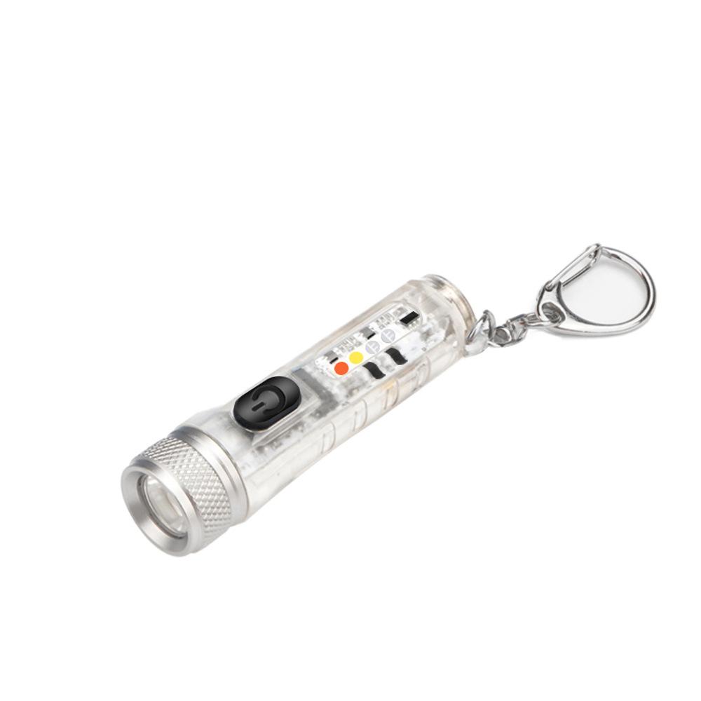 Mini Keychain Flashlight USB-C Fast Charging EDC Multi Functional Pen Clip Nightlight Torch Outdoor Emergency Camping Lantern