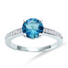 Silver Ring 'Sissi' Silver Blue (rhodium) - 7 Mm (London Blue)