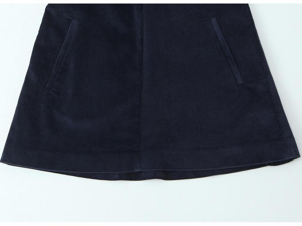 European & American Style Autumn Women's V-Neck Corduroy Loose Dress