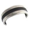 Steel Ring 'Peaceful' Black Silver - 8 Mm (silicone)