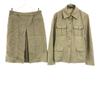 Made In Japan Wool Blend Skirt Suit Setup 4 Beige Women Used