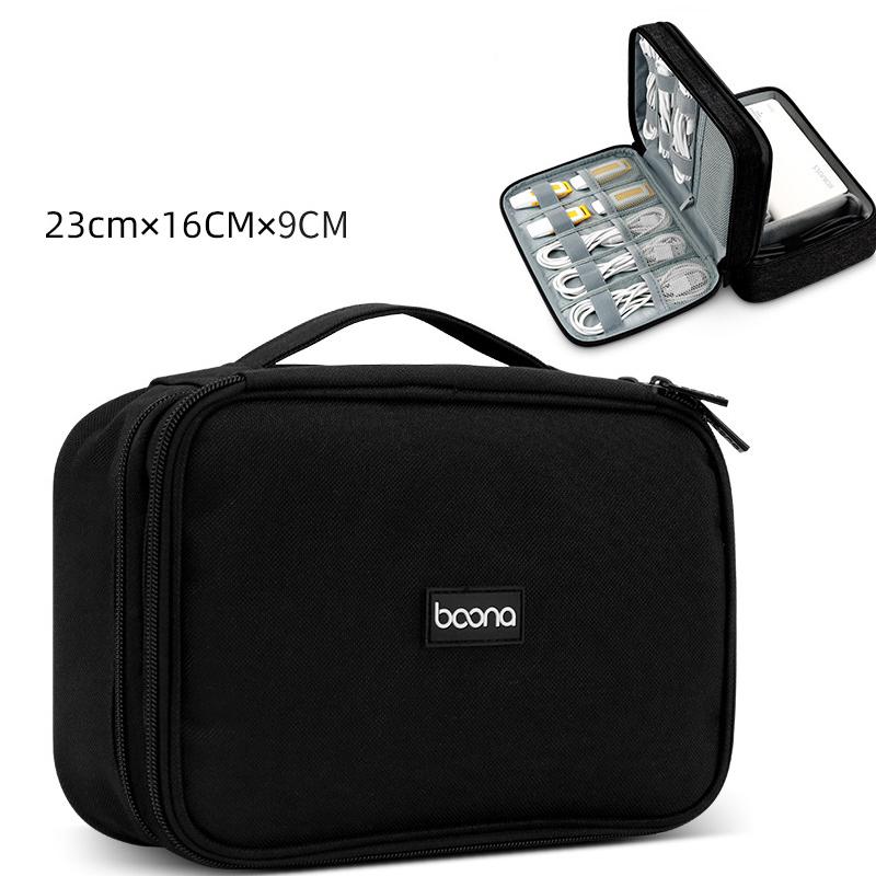 Boona Travel Accessories Bag Portable Electronic Accessories case,Dual Cable Organizer Bag Carrying Bag for Cords,USB Flash L&XL