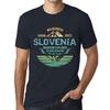 Men’s Vintage Tee Shirt Graphic T Shirt Mountain Explorer Slovenia Navy