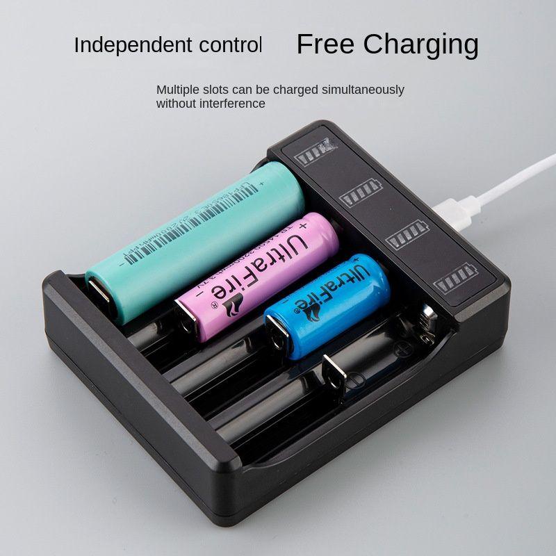 2/4 Slots Universal Battery Charger for 18650 18500 16340 14500 26650 Rechargeable Lithium Battery USB Charging Adapter AVE