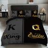 3pcs King Size and Queen Pattern, Black and Gray Printed Fashionable Bedding Set, 1duvet Cover+2 Pillowcases, for Home Bedroom