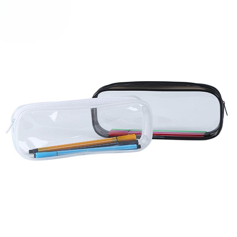 1Pc Soft Plastic Transparent Pencil Case Student Pvc Clear Pen Bag Transparent Bag Office Student Supplies