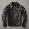 Top Layer Sheepskin Genuine Leather Leather Jacket Men's Casual Slim Leather Jacket Lapel Large Size Jacket